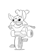 A coloring page of lilo and stitch